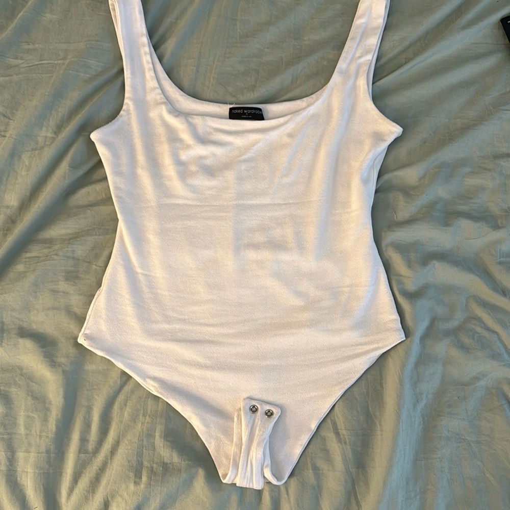 Naked Wardrobe White Tank Bodysuit